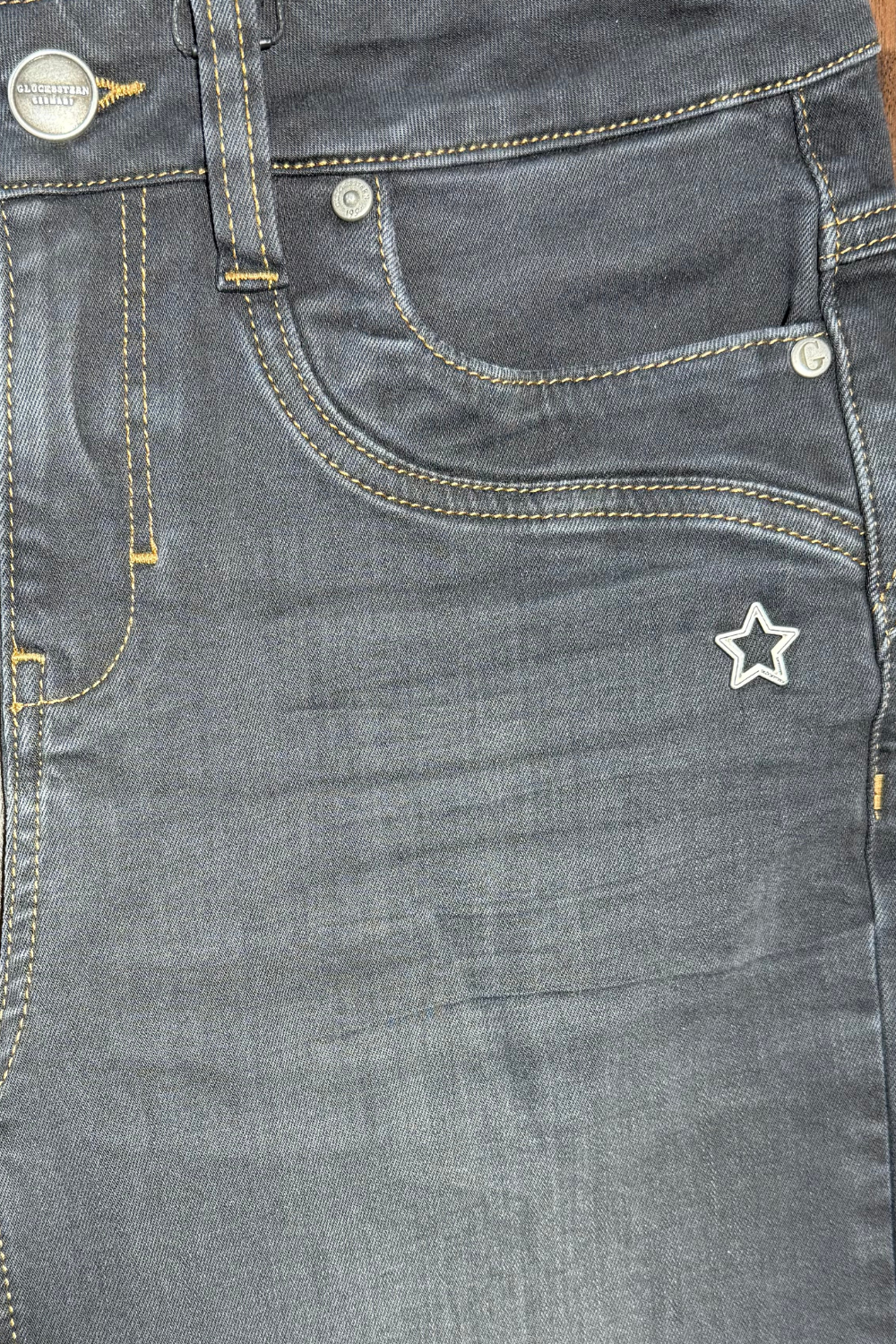 Clara – Flared Jeans in Granitgrau