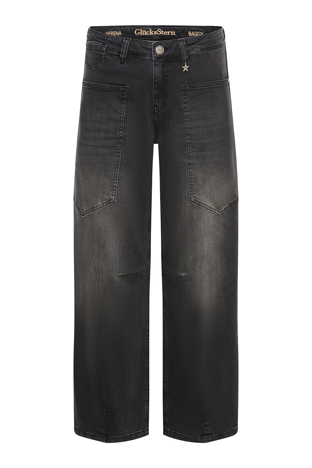 Serena – Barrel Jeans in Modellgrau