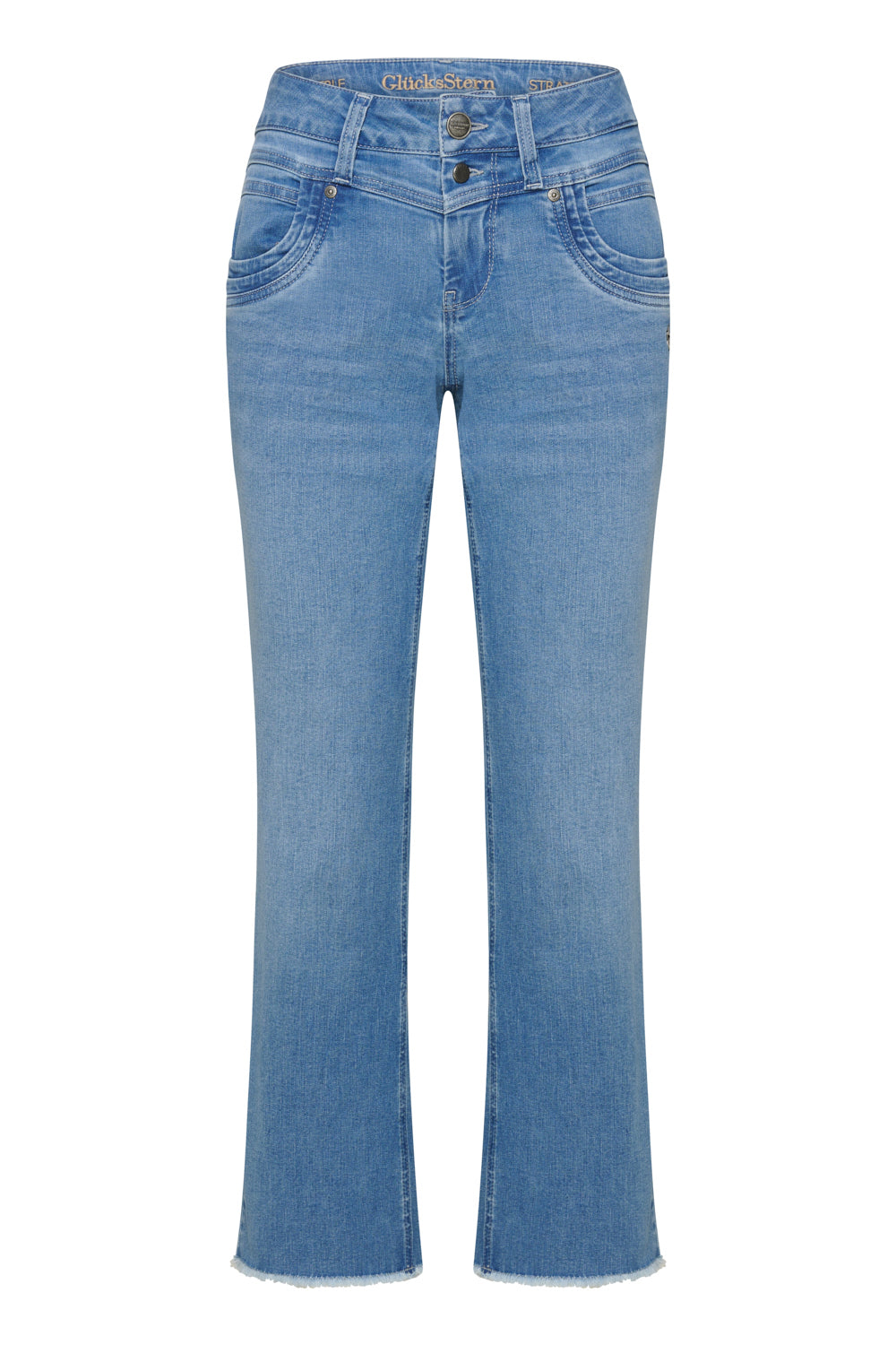 Merle – Straight Leg Jeans in Meisenblau mit mittlerer Leibhöhe