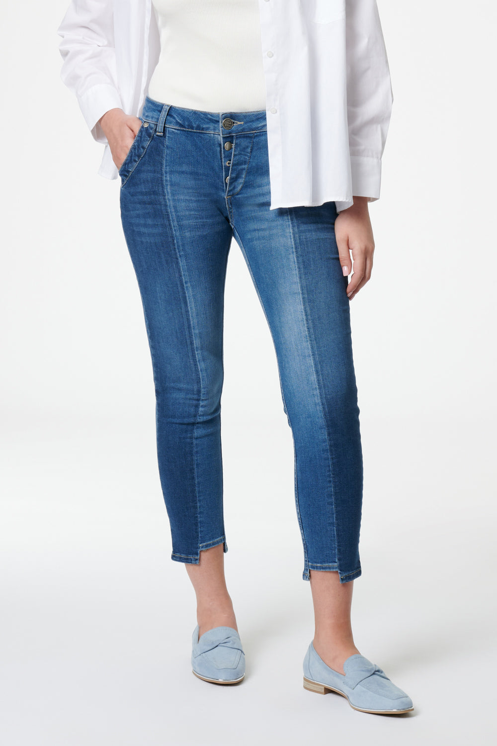 Petra Slim Patchblau