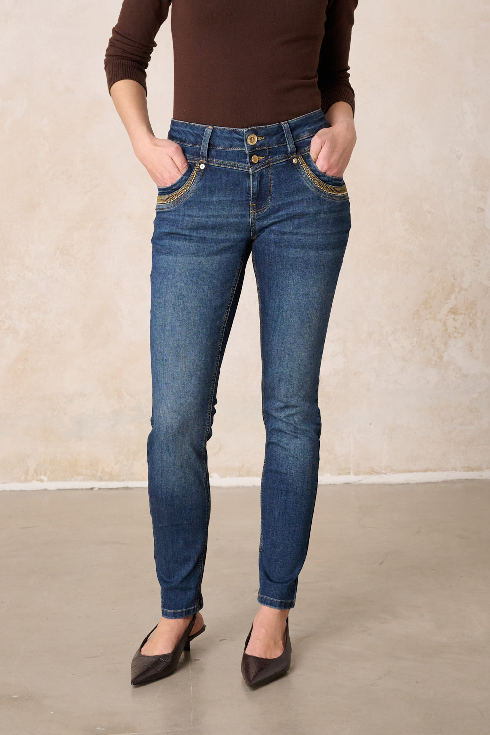 Merle – Slim Fit Jeans in Himmelblau