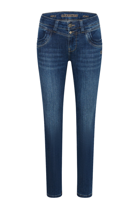 Merle – Slim Fit Jeans in Maronenblau