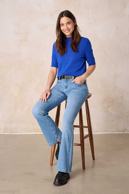 Melina - Bootcut Jeans – Kristallblau