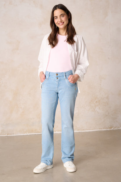 Merle - Straight Leg Jeans - Isarblau