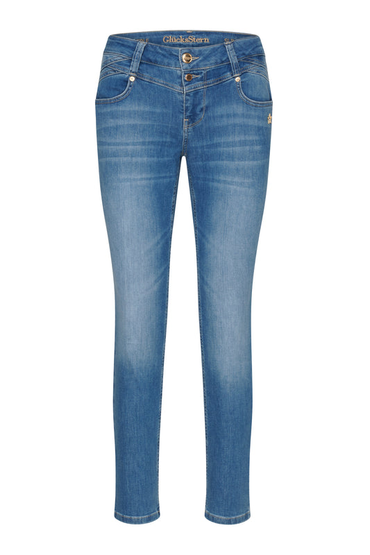 Merle Slim Fit Jeans – Sommerblau & Leichter Denim, mittlere Leibhöhe