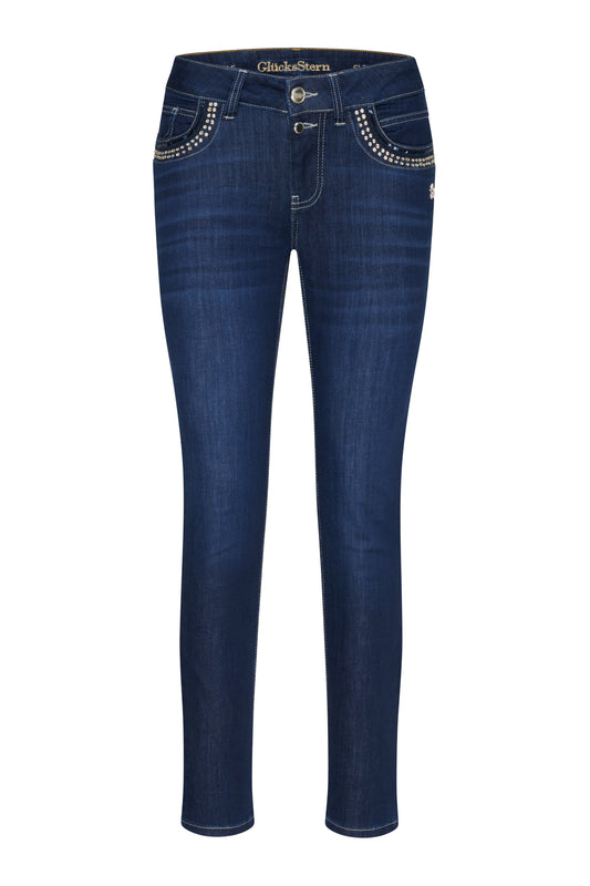 Petra – Slim Fit Jeans in Kühlblauer mit niedriger Leibhöhe