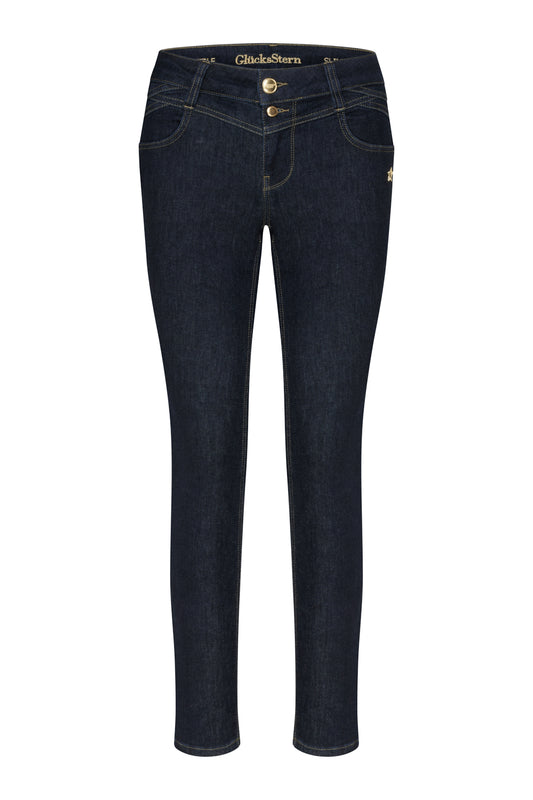 Merle Slim Fit Jeans – Azuritblau & Soft Denim, mittlere Leibhöhe
