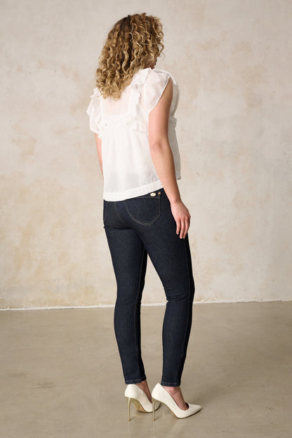 Merle Slim Fit Jeans – Azuritblau & Soft Denim, mittlere Leibhöhe