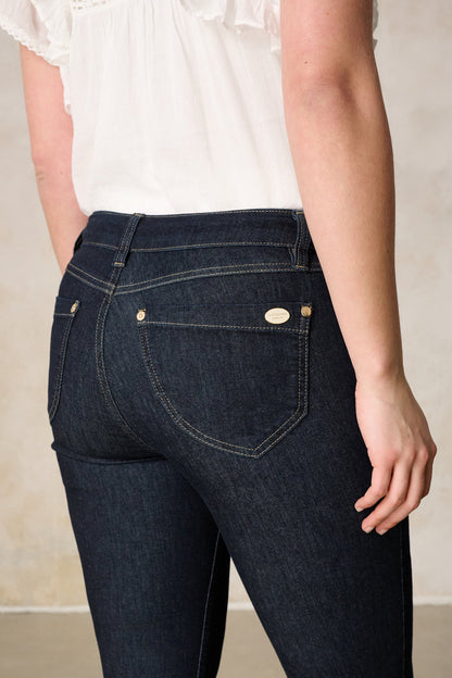 Merle Slim Fit Jeans – Azuritblau & Soft Denim, mittlere Leibhöhe