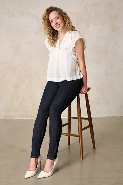 Merle Slim Fit Jeans – Azuritblau & Soft Denim, mittlere Leibhöhe
