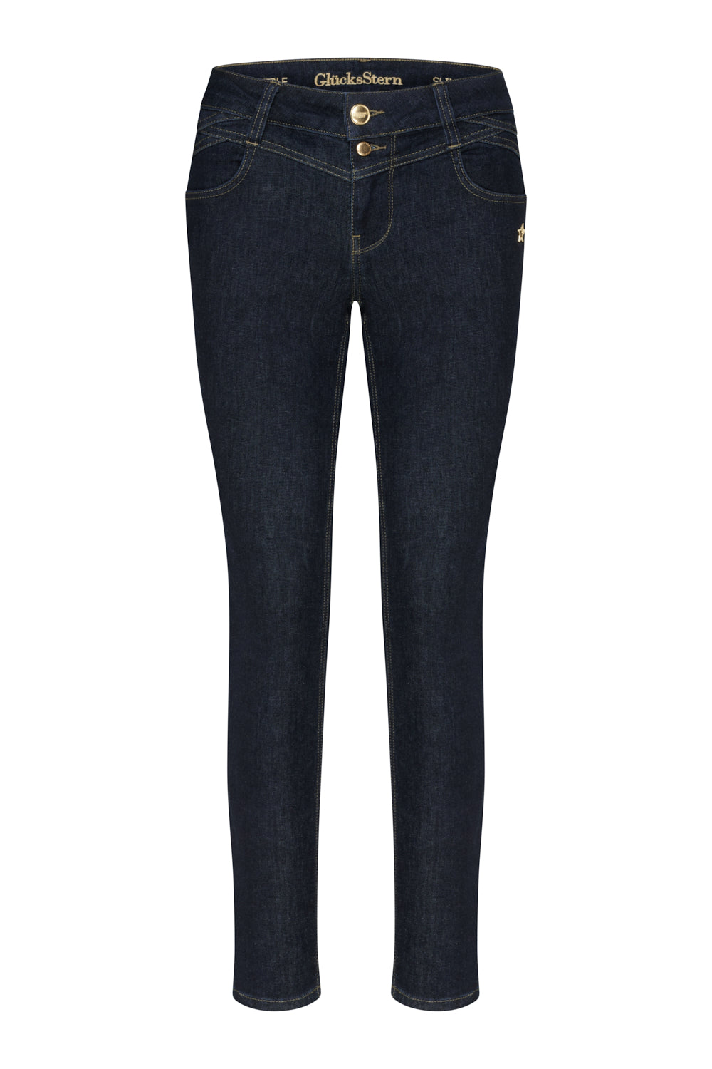 Merle Slim Fit Jeans – Azuritblau & Soft Denim, mittlere Leibhöhe