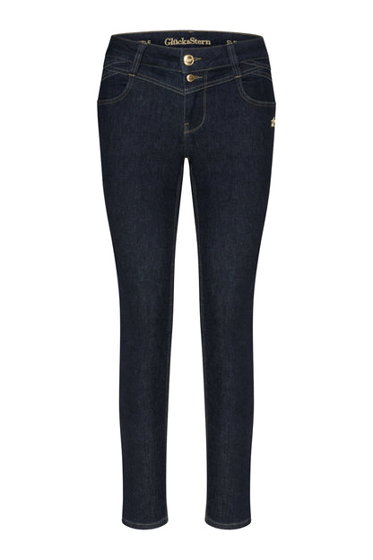 Merle Slim Fit Jeans – Azuritblau & Soft Denim, mittlere Leibhöhe