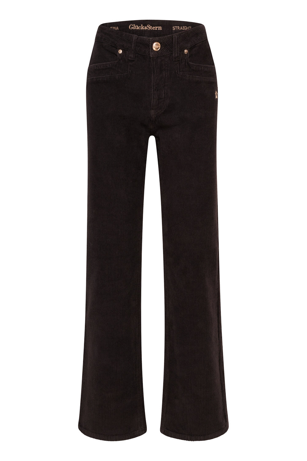 Tina Straight Leg Hose – Dunkelcord & Cord-Stretch, hohe Leibhöhe