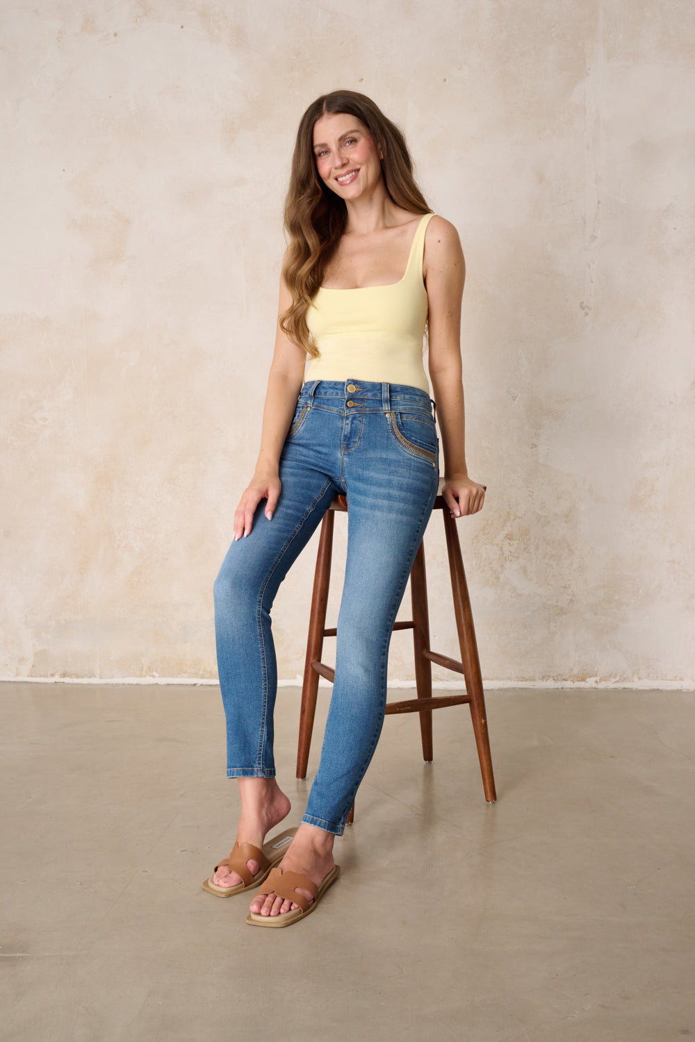 Merle – Slim Fit Jeans in Skyblau mit mittlerer Leibhöhe