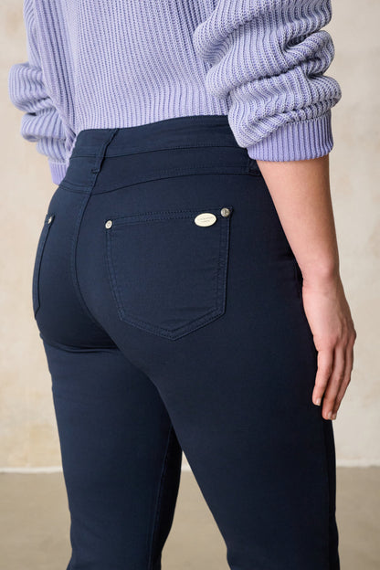 Tina Straight Leg Hose – Royalblau & Baumwoll-Stretch, hohe Leibhöhe
