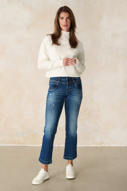 Merle – Straight Leg Jeans in Bremerblau mit mittlerer Leibhöhe