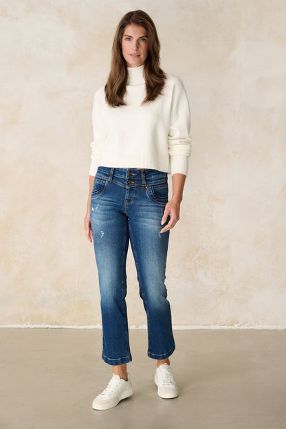Merle – Straight Leg Jeans in Bremerblau mit mittlerer Leibhöhe