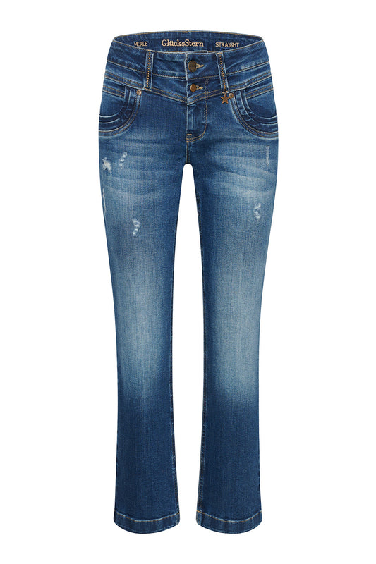 Merle – Straight Leg Jeans in Bremerblau