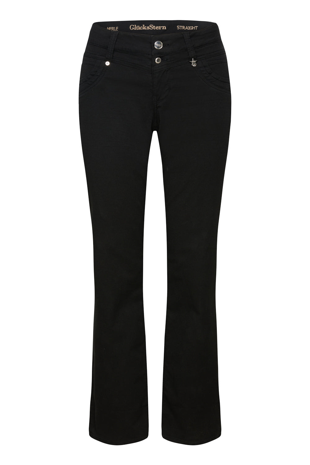 Merle – Straight Leg Jeans in Malerschwarz mit mittlerer Leibhöhe