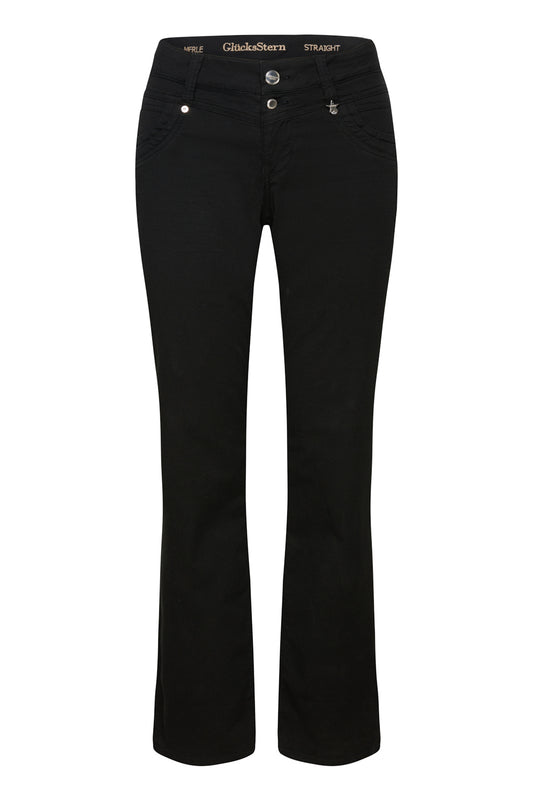 Merle – Straight Leg Jeans in Malerschwarz mit mittlerer Leibhöhe