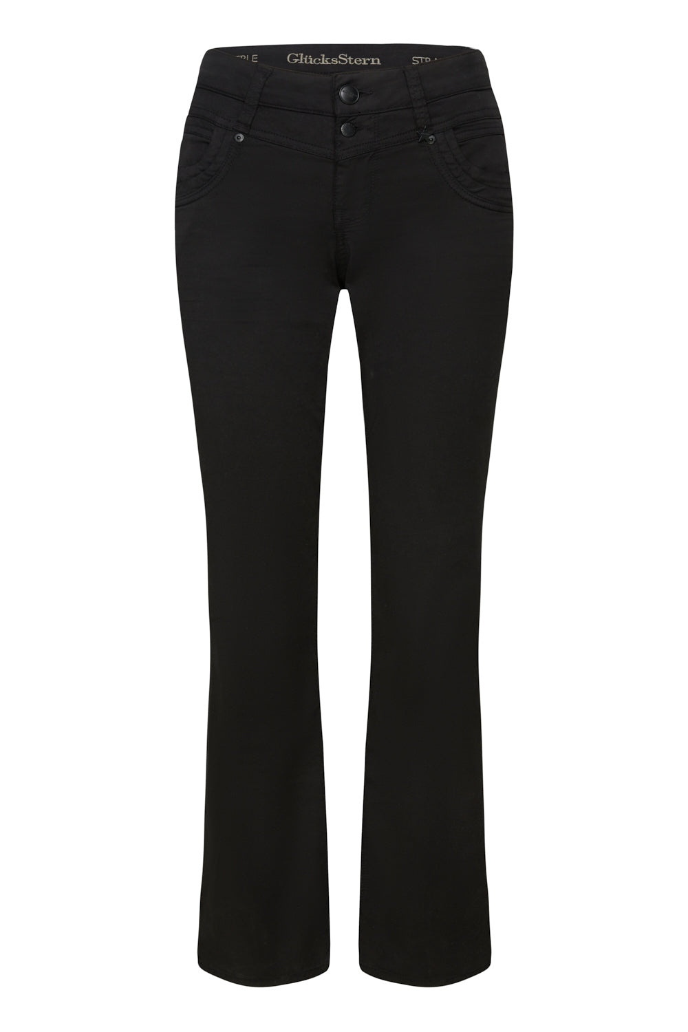 Merle – Straight Leg Hose in Glasurschwarz