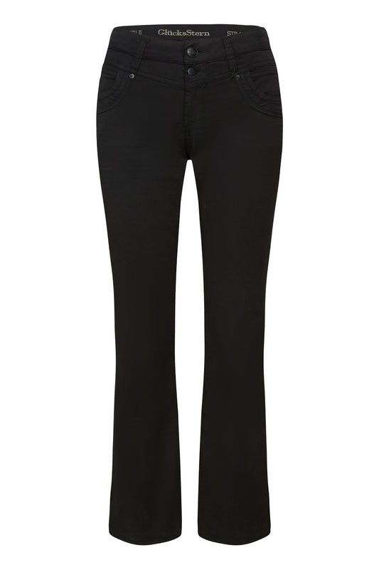 Merle – Straight Leg Hose in Glasurschwarz