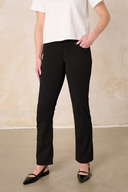 Merle – Straight Leg Hose in Glasurschwarz