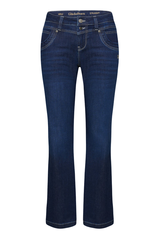 Merle – Straight Leg Jeans in Atlantikblau mit mittlerer Leibhöhe