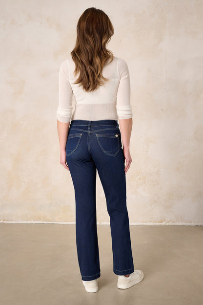 Merle Straight Leg Jeans – Atlantikblau & kühlender Denim, mittlere Leibhöhe