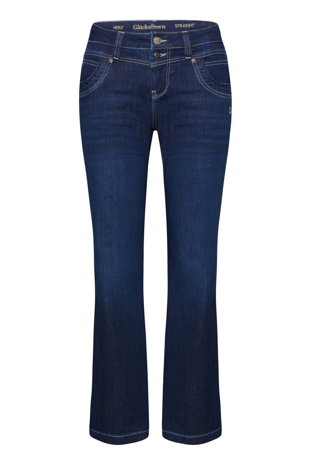 Merle Straight Leg Jeans – Atlantikblau & kühlender Denim, mittlere Leibhöhe