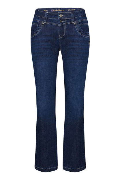 Merle Straight Leg Jeans – Atlantikblau & kühlender Denim, mittlere Leibhöhe