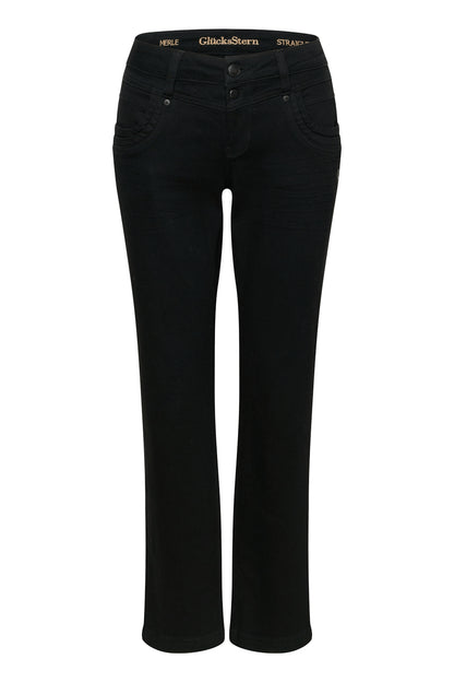 Merle – Straight Leg Jeans in Mandelschwarz