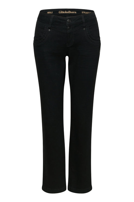 Merle – Straight Leg Jeans in Mandelschwarz