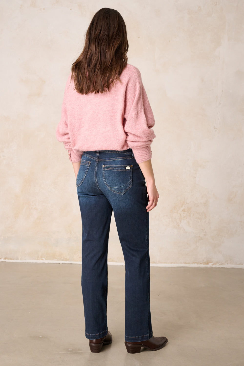 Merle Straight Leg Jeans - Granitblau & Soft Denim, mittlere Leibhöhe