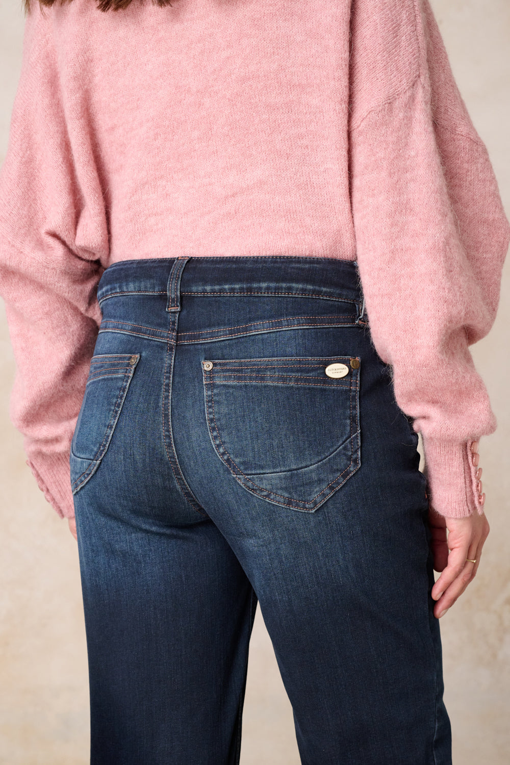 Merle Straight Leg Jeans - Granitblau & Soft Denim, mittlere Leibhöhe