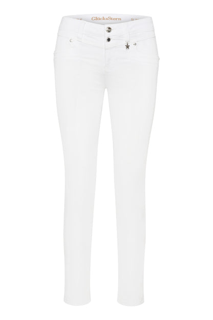 Merle – Slim Fit Hose in Royalweiß mit mittlerer Leibhöhe