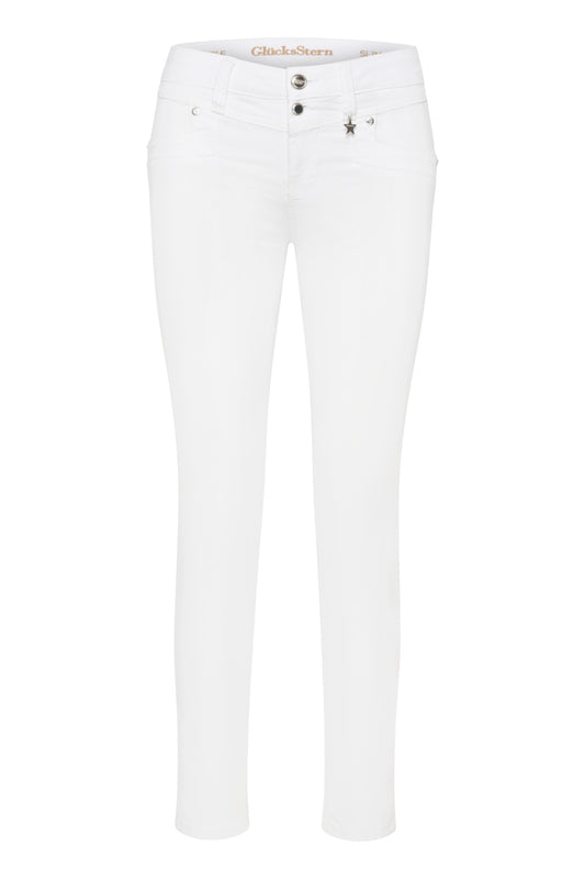 Merle – Slim Fit Hose in Royalweiß mit mittlerer Leibhöhe
