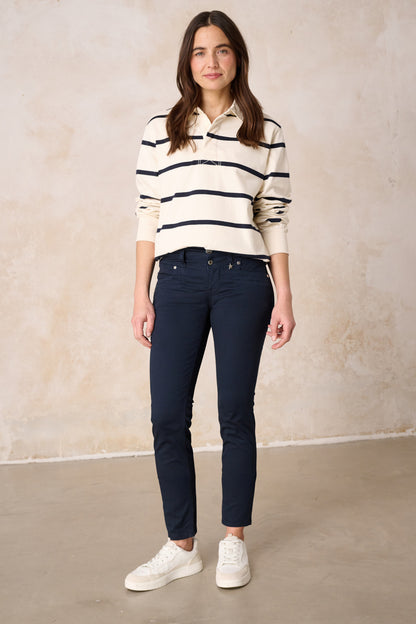 Merle – Slim Fit Hose in Royalblau mit mittlerer Leibhöhe