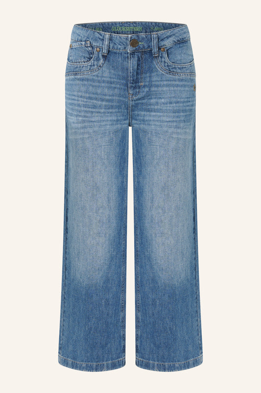 Clara – Flared Jeans in Naturblau mit hoher Leibhöhe