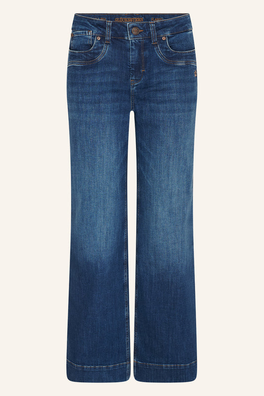 Clara – Flared Jeans in Donaublau mit hoher Leibhöhe