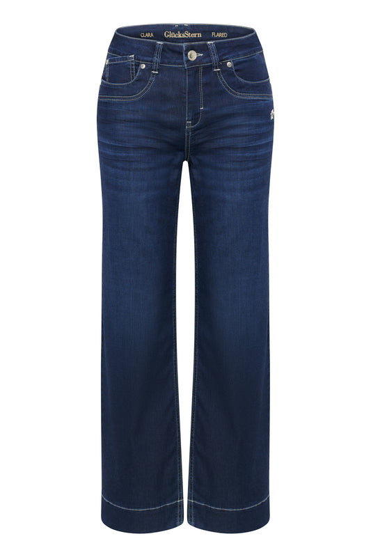 Clara Flared Jeans – Jeansblau & Lyocell-Mix, hohe Leibhöhe