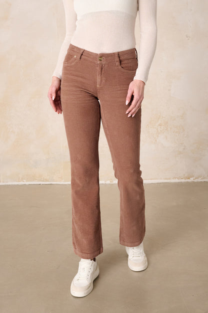 Melina - Bootcut Jeans – Cordbraun