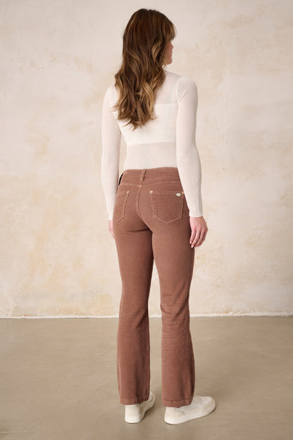 Melina - Bootcut Jeans – Cordbraun