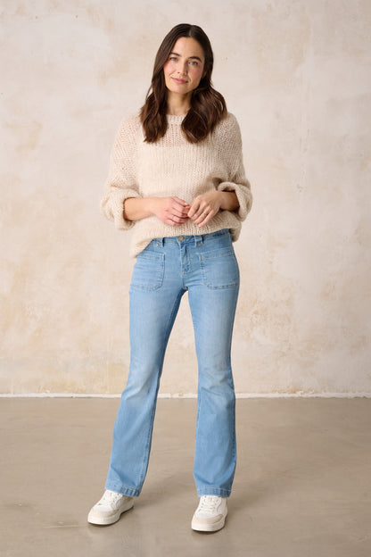 Melina - Bootcut Jeans – Holunderblau