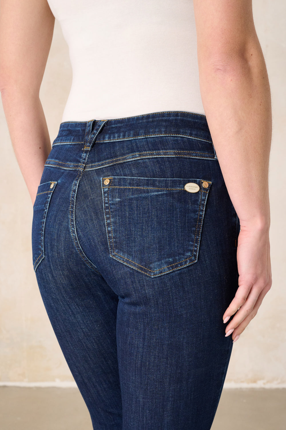 Melina Bootcut Jeans - Wunschblau & Soft Denim, mittlere Leibhöhe