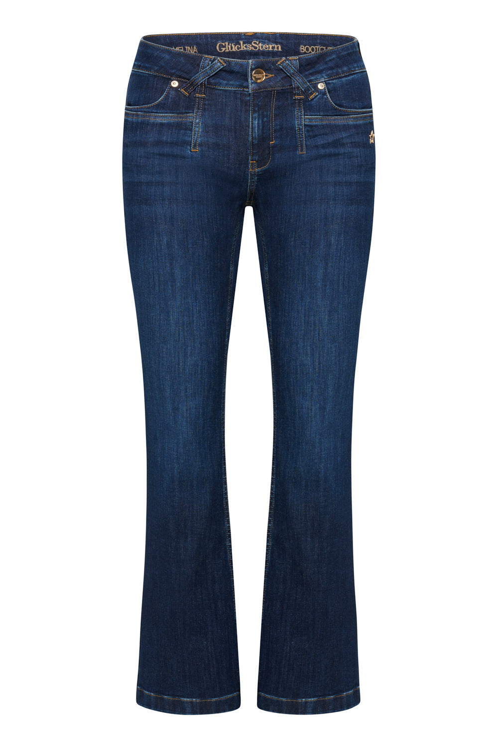 Melina Bootcut Jeans - Wunschblau & Soft Denim, mittlere Leibhöhe