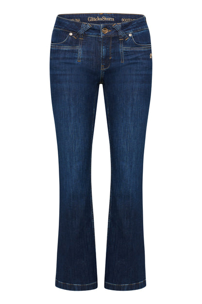 Melina Bootcut Jeans - Wunschblau & Soft Denim, mittlere Leibhöhe