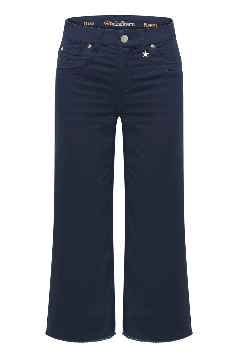 Clara – Flared Hose in Royalblau mit hoher Leibhöhe
