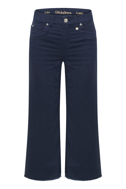 Clara – Flared Hose in Royalblau mit hoher Leibhöhe